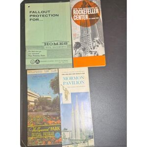 Lot of 4 Vtg Brochures NY Worlds Fair Rockefeller Center Mid-Century Ephemera